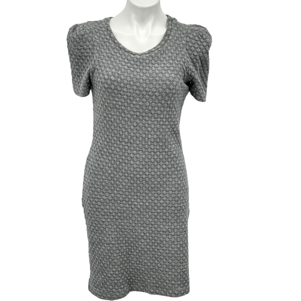 Deby‎ Debo Women's Textured Bubble Dress 8 Puff Sleeve Lined Art to Wear Stretch